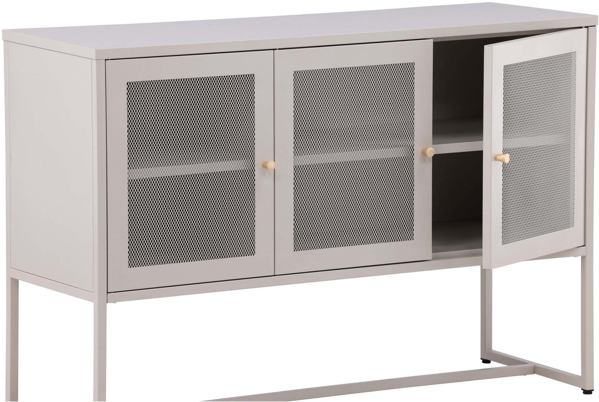 Entdecken Sie das Malla Kabinett von Venture Home – ein elegantes Möbelstück mit Industriedesign, ideal für stilvolle Aufbewahrung und Präsentation.