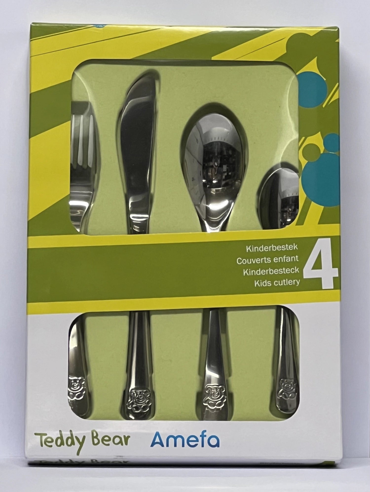 Entdecke das Teddy Bear Kinderbesteck von Amefa: Hochwertiger Edelstahl, kindgerechtes Design und niedliche Motive für fröhliche Mahlzeiten.