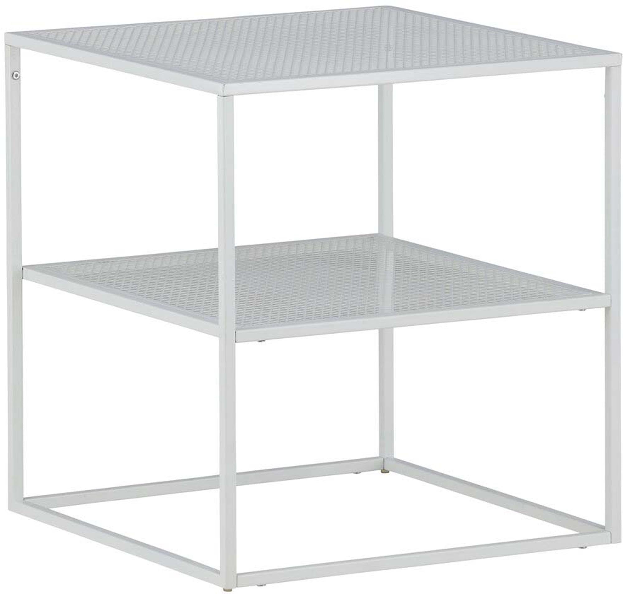 Stylischer Netz Beistelltisch von Venture Home aus robustem Stahl in Beige. Ideal für vielseitige Nutzung und modernes Wohndesign.