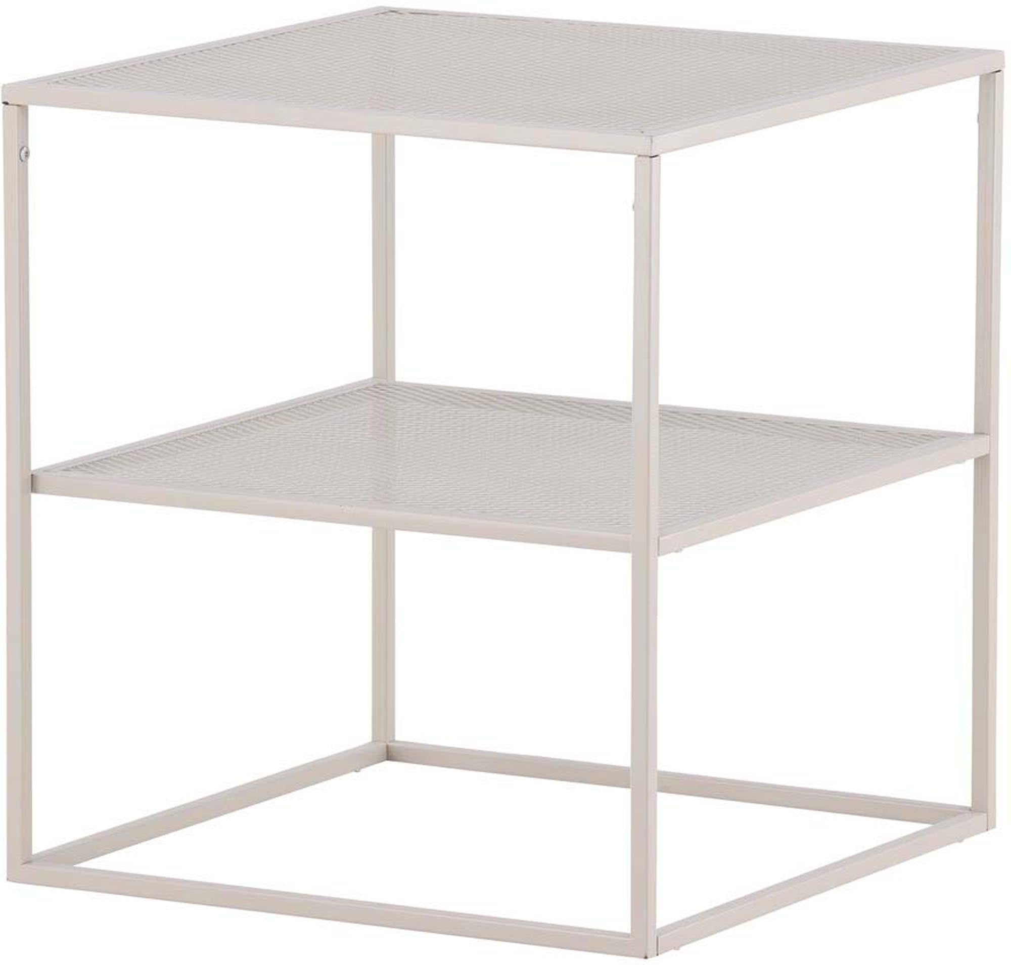 Eleganter Netz Beistelltisch von Venture Home aus robustem Stahl in Beige. Ideal für moderne Wohnräume und vielseitige Nutzung.