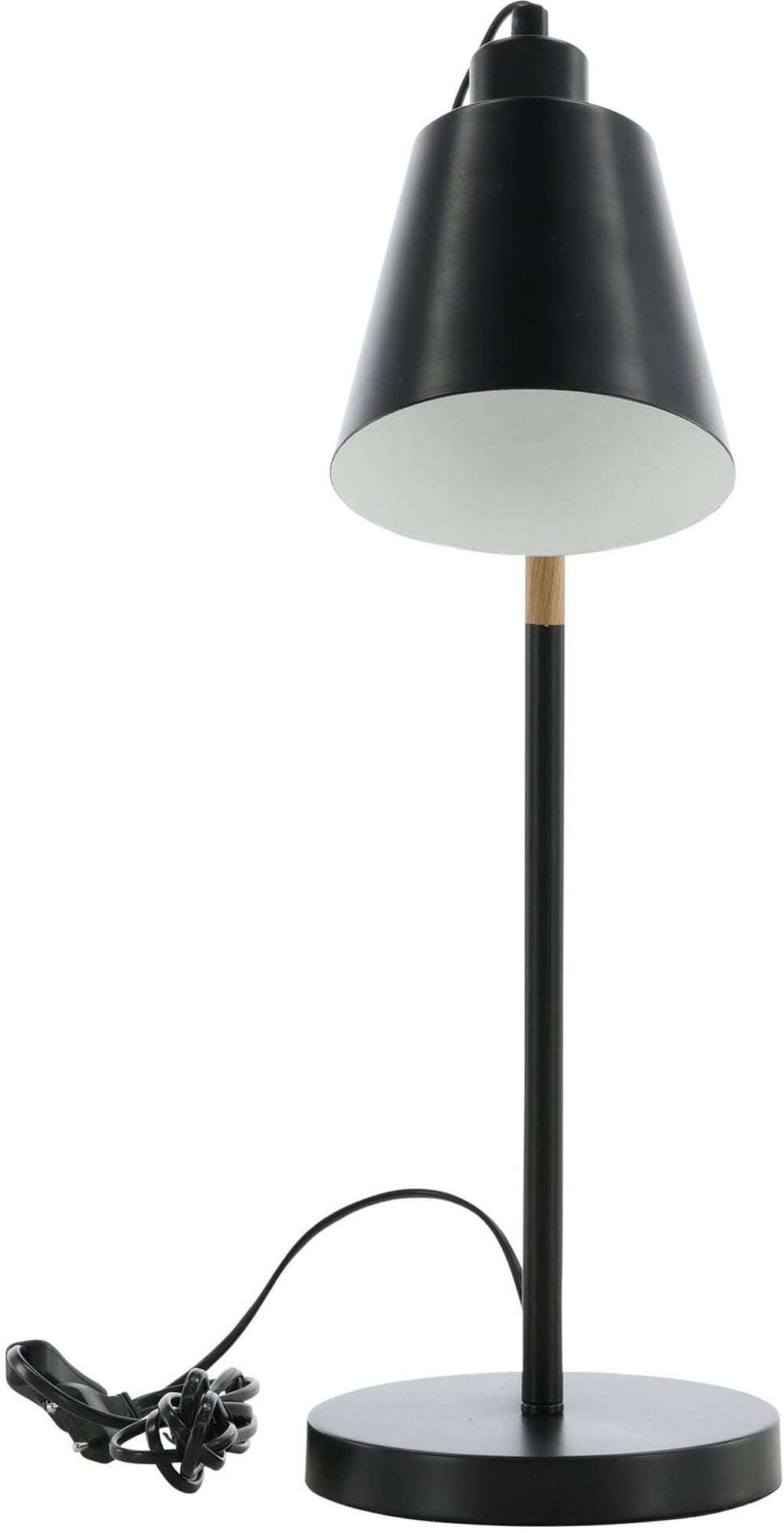Scott Lighting: Moderne Tischlampe aus Stahl, vereint rustikalen Charme mit zeitgemässer Eleganz. Ideal für Wohn- und Arbeitsräume.