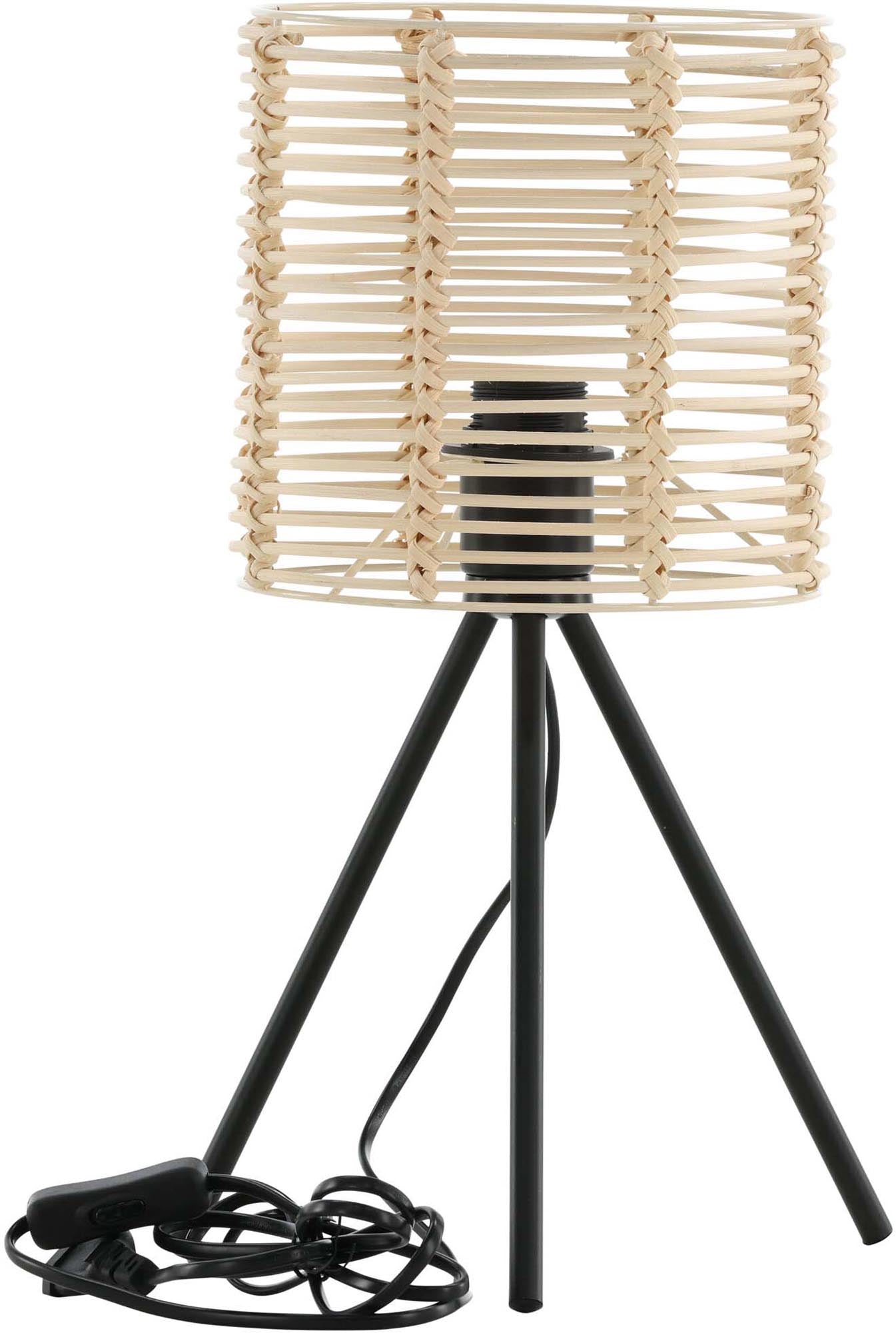 Stilvolle Tischleuchte aus hochwertigem Rattan, perfekt für jedes Zuhause. Minimalistisches Design schafft eine gemütliche Atmosphäre.