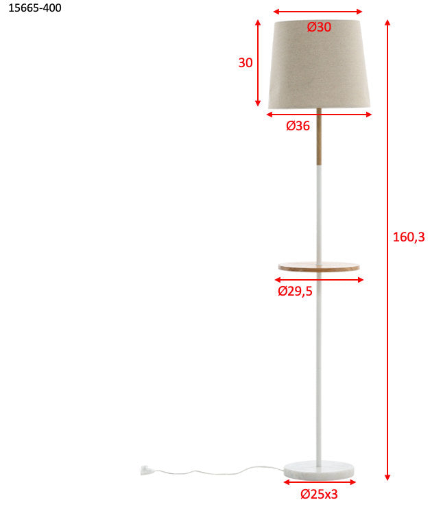 Hattman Stehleuchte in Beige präsentiert im Onlineshop von KAQTU Design AG. Stehleuchte ist von Venture Home