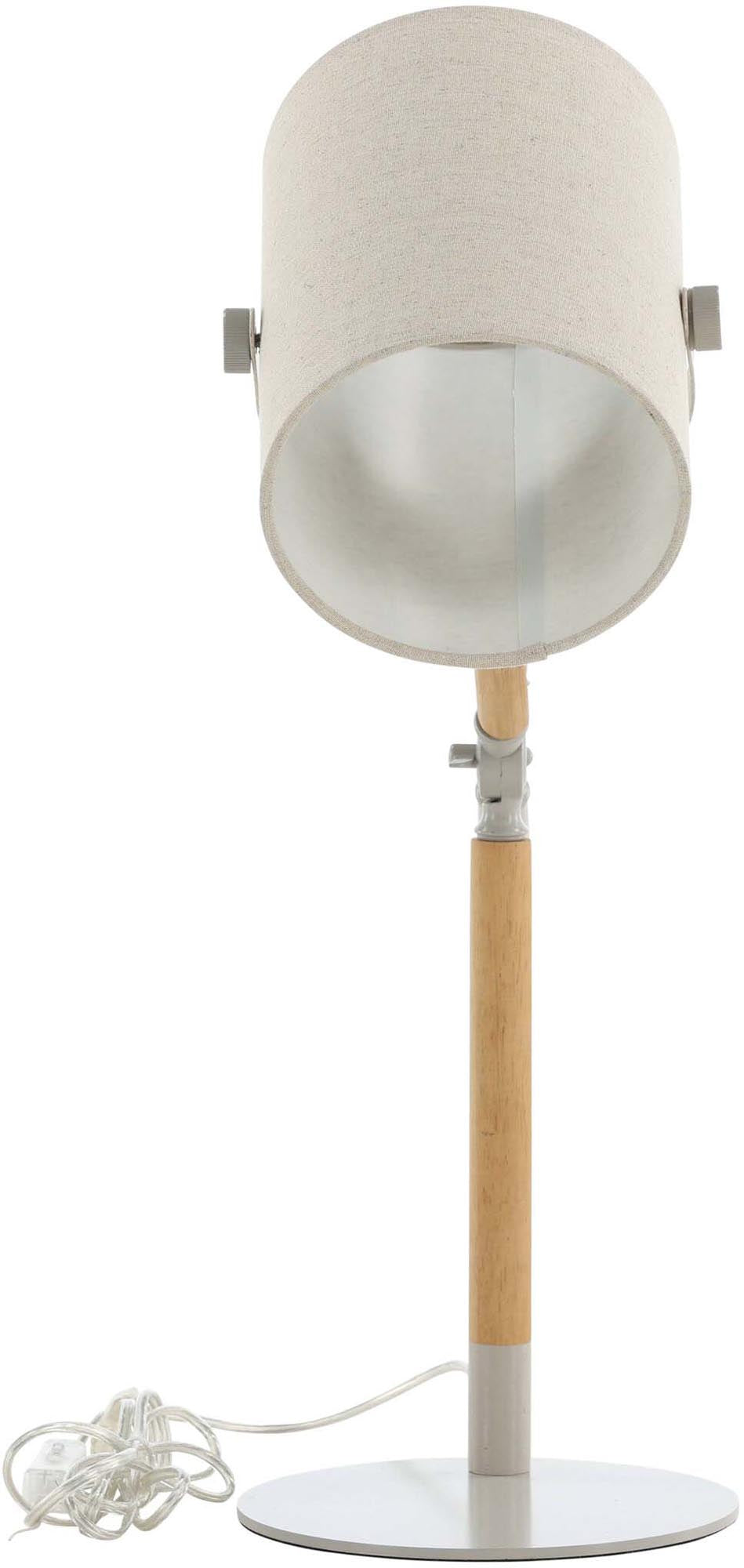 Die Dennis Tischleuchte von Venture Home: Elegantes Design, hochwertiger Leinen-Lampenschirm, natürliche Eleganz, vielseitig einsetzbar.