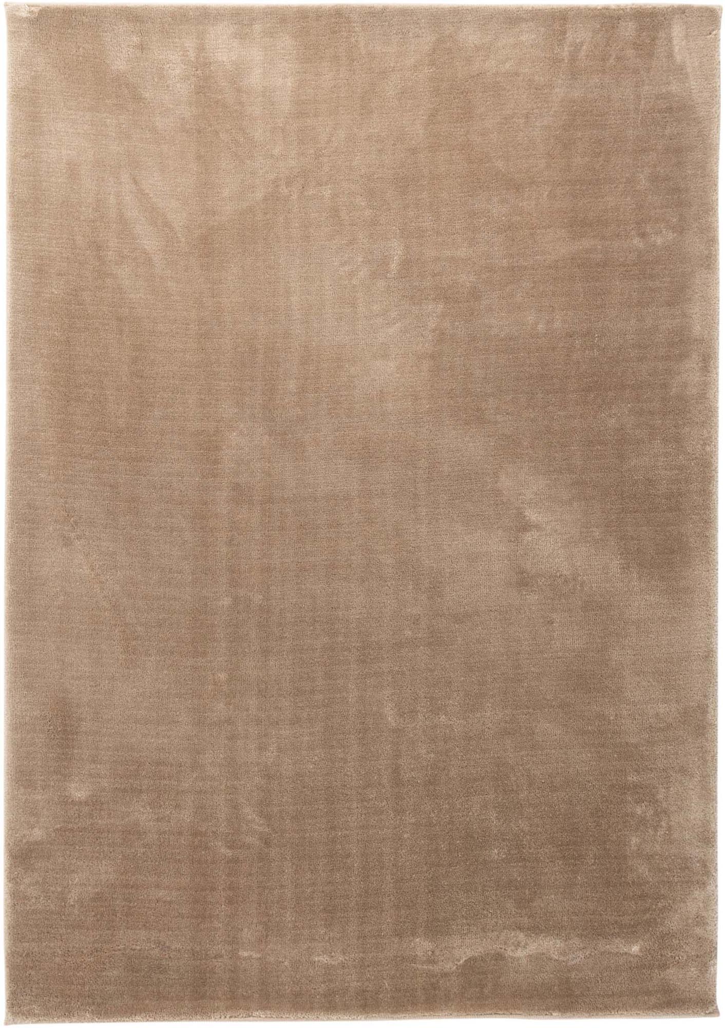 Blanca Teppich von Venture Home: Eleganter, runder Teppich aus strapazierfähigem Polyester in warmen Beigetönen für einladende Wohnräume.