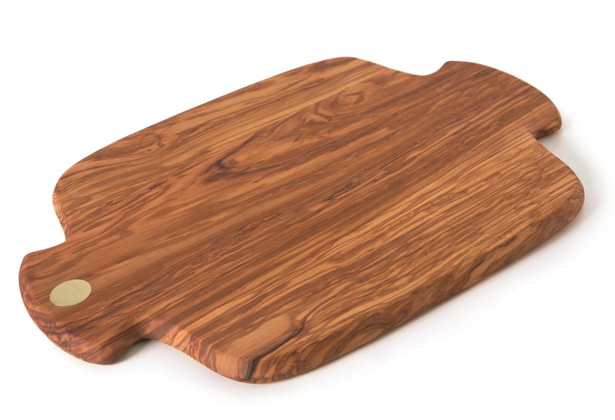 Grosses Olivenholz-Schneidebrett (40x30x1.7 cm) von Bérard: robust, elegant, ideal für Küche & Servieren, inkl. Wax-Beutel.