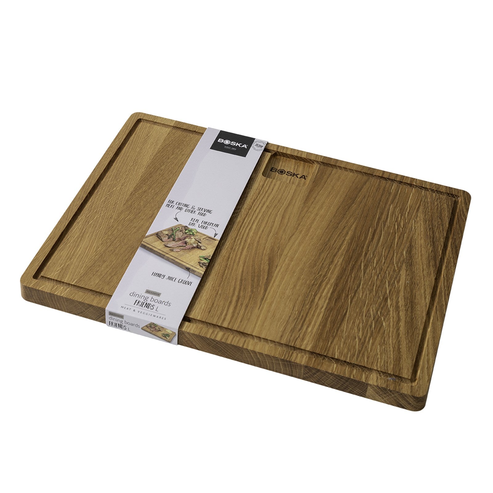 Elegantes Dining Brett aus stabiler europäischer Eiche, ideal zum Schneiden und Servieren. Ein praktisches Küchenaccessoire für jeden Anlass!