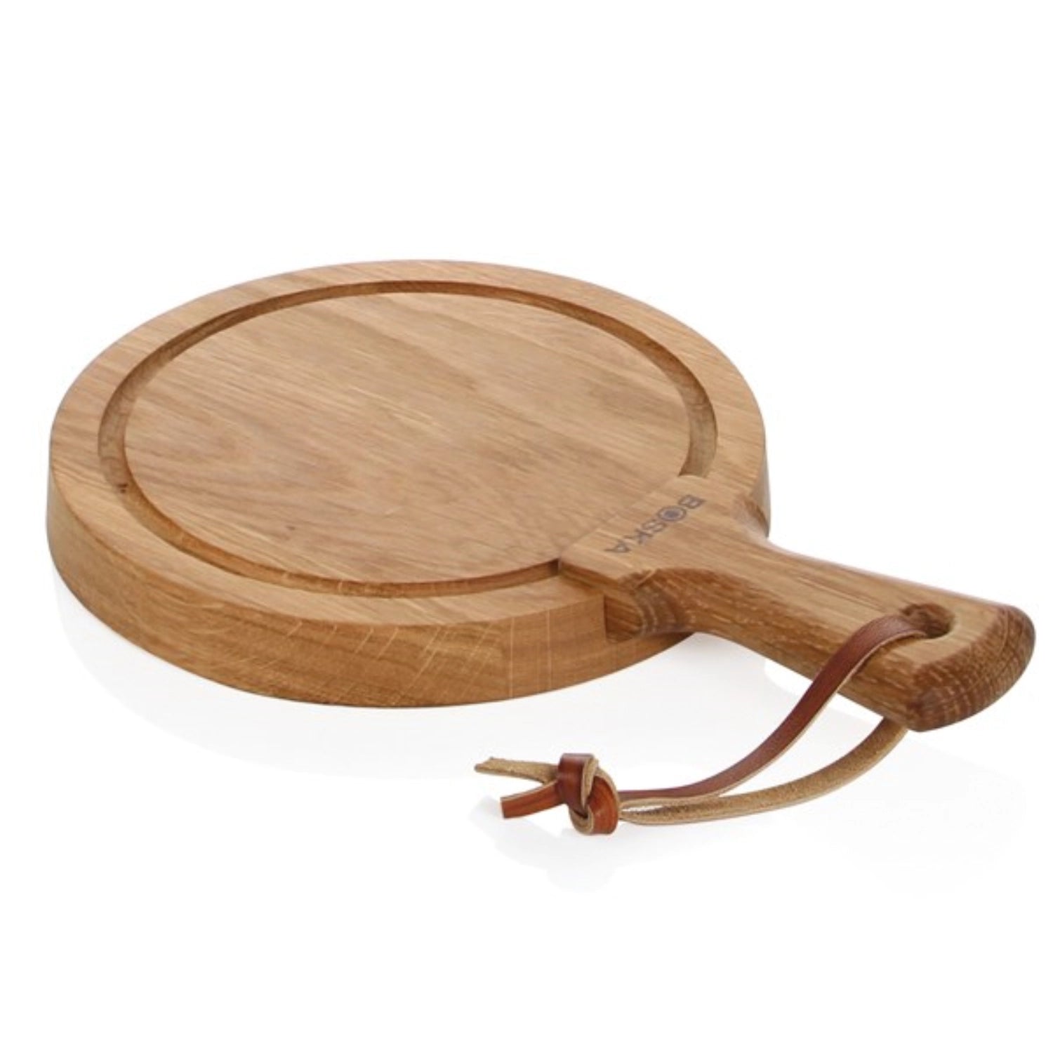 Erleben Sie das stilvolle Servierbrett Rund Friends S aus hochwertiger europäischer Eiche. Perfekt für Snacks und Vorspeisen, langlebig und pflegeleicht!
