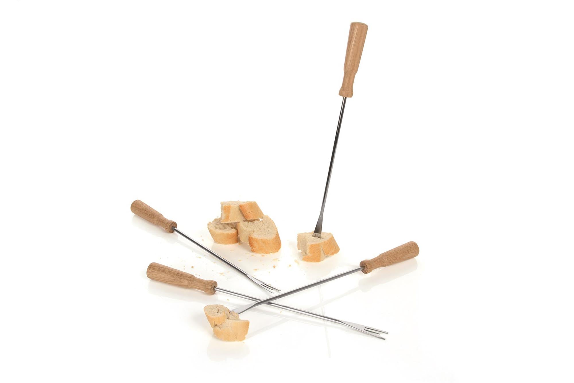 Fonduegabeln Oslo von Boska: Hochwertige Edelstahlgabeln mit elegantem Holzgriff für ein stilvolles Fondue-Erlebnis.