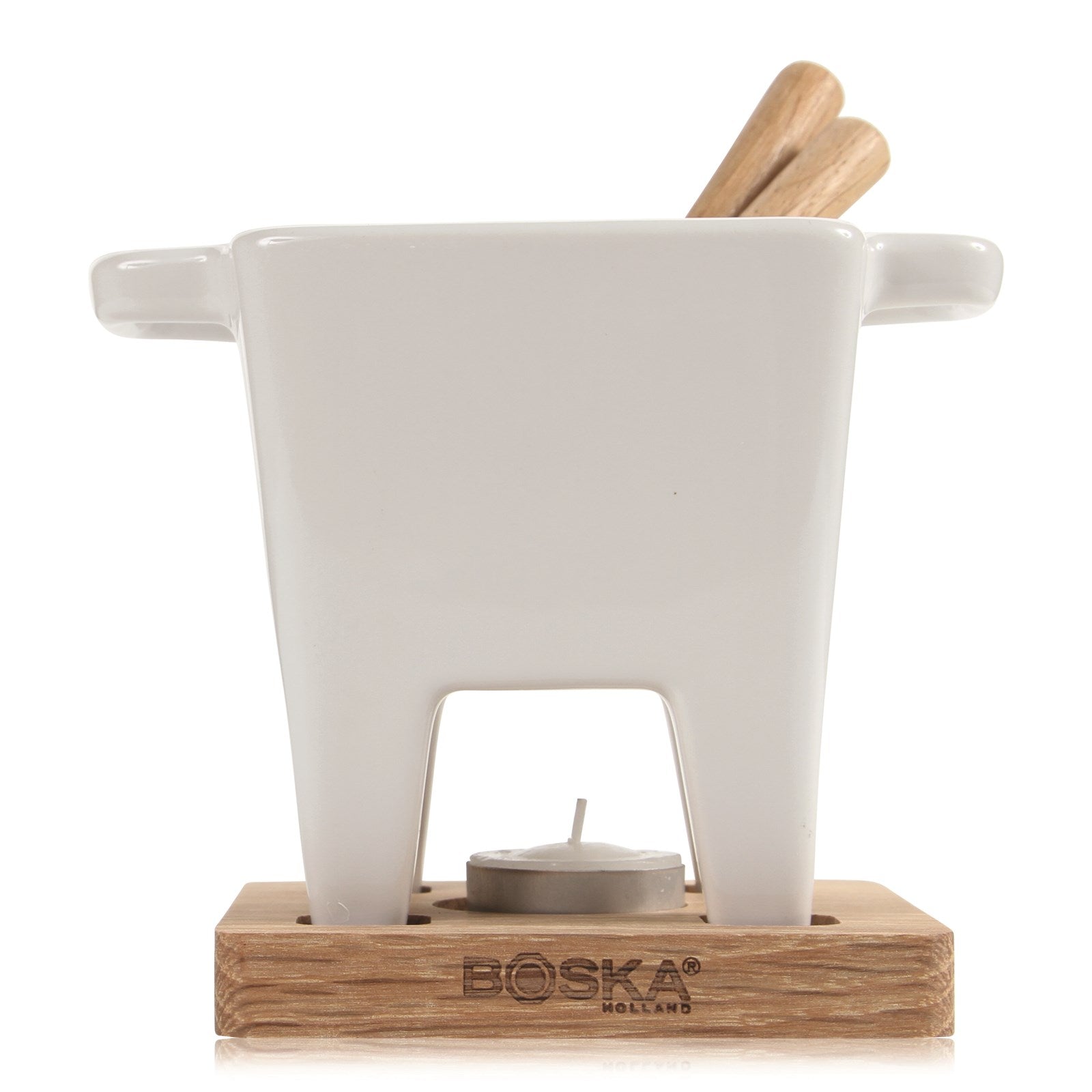 Genießen Sie das Boska Tapas Fondue Bianco: 200ml cremiger Käse, perfekt für gesellige Abende und köstliche Tapas-Kreationen.