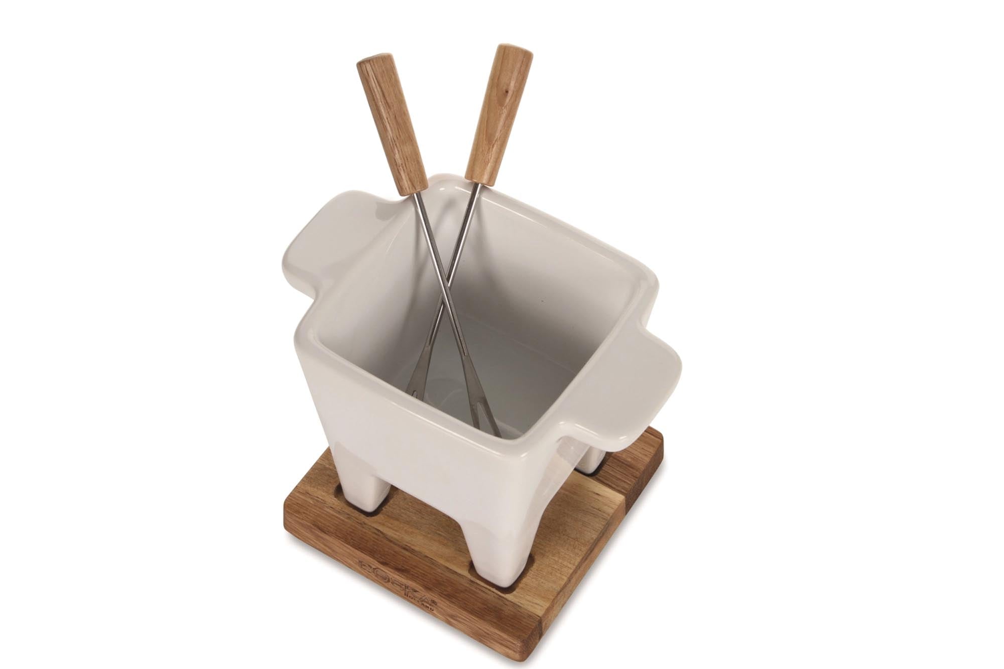 Genießen Sie mit dem Boska Tapas Fondue Bianco 200ml ein köstliches Käsefondue, ideal für gesellige Runden und unvergessliche Geschmackserlebnisse.