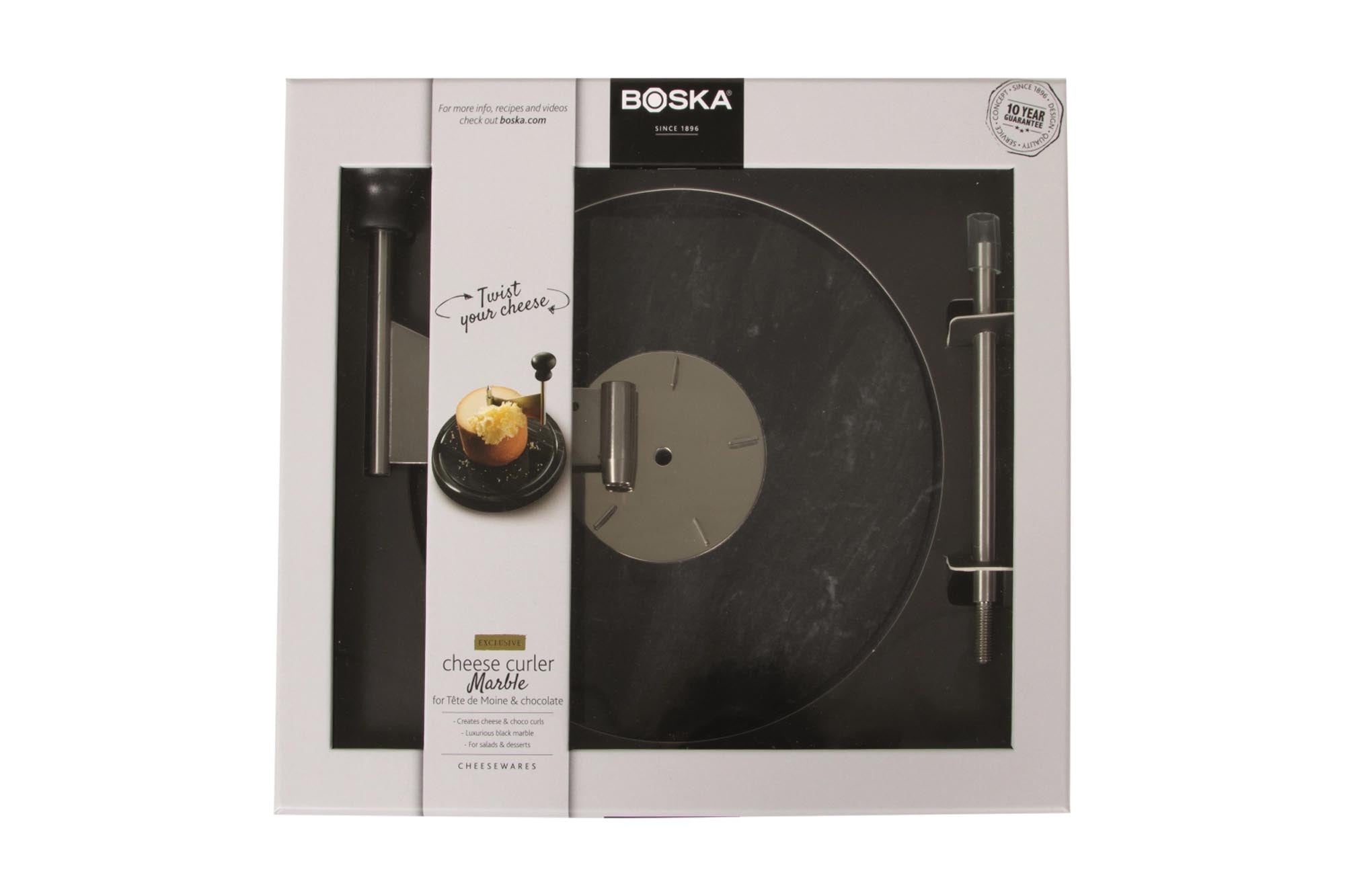 Eleganter Käseschaber aus Marmor und Edelstahl von Boska – ideal für stilvolles Servieren und Schneiden von Käse.