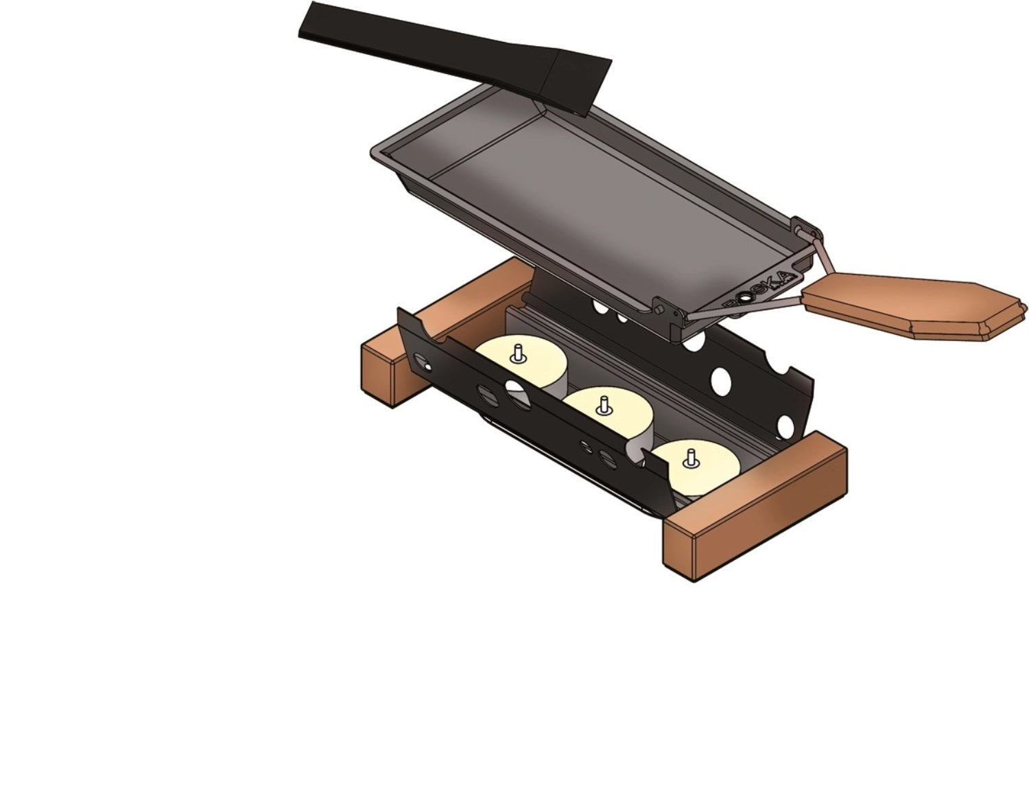 Partyclette® ToGo Oslo, Eiche, 19.5x9.5x5.0cm