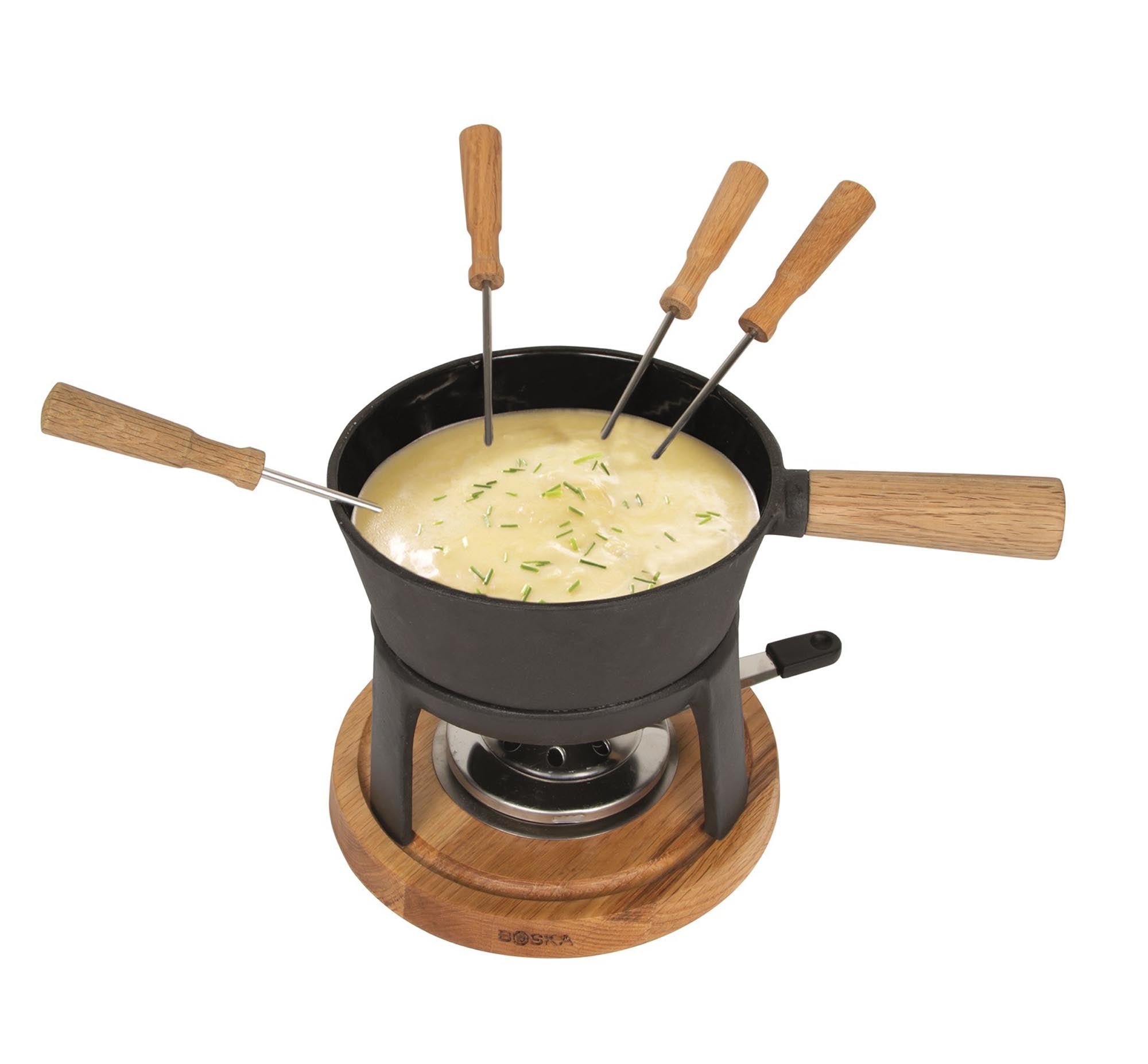 Genießen Sie gesellige Fondue-Abende mit dem Boska Fondue-Set Pro 1.2lt aus robustem Edelstahl. Inklusive 6 Gabeln für perfekten Genuss!