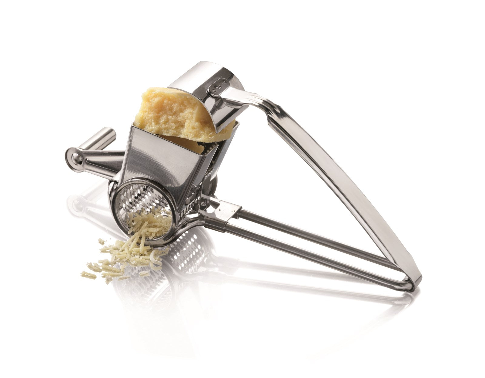 Entdecken Sie die Käsereibemühle Explore von Boska: Kompakte Edelstahl-Mühle für müheloses Reiben von Käse, perfekt für Ihre Küche!