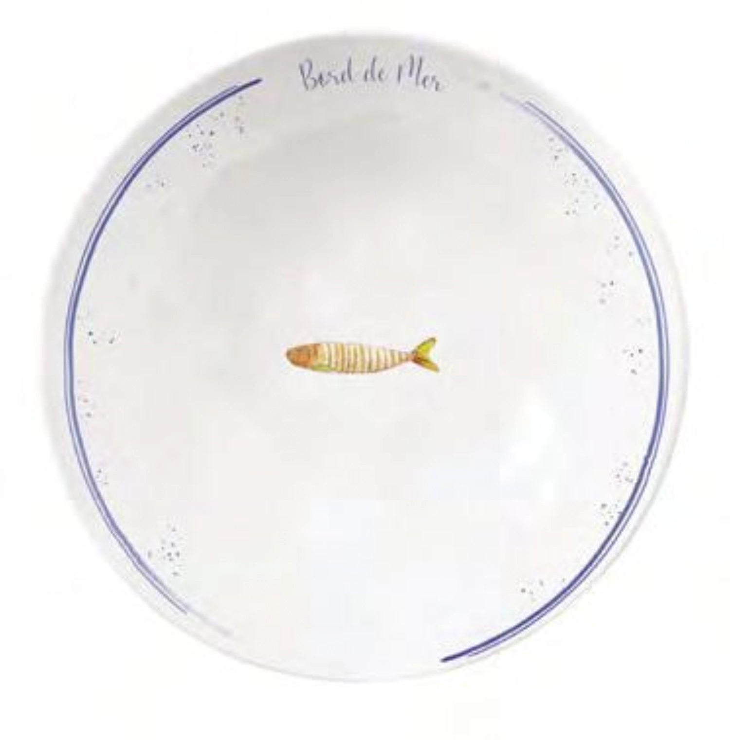 Stilvolle Bord de Mer Schüssel von Easy Life, D12cm, aus feinem Porzellan, verziert mit maritimen Designs, ideal für kreative Anrichte und Tischdekoration.