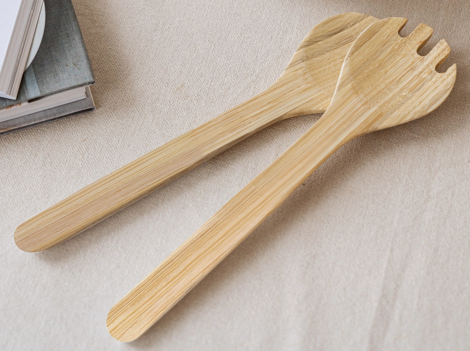 Bamboo salad servers natural 28cm