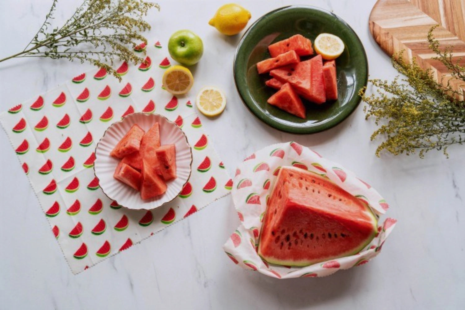 Erleben Sie die umweltfreundlichen Bienenwachs Wraps 1er Wassermelone (35x35cm) von Nuts Innovations – perfekt für die nachhaltige Aufbewahrung Ihrer Lebensmittel!
