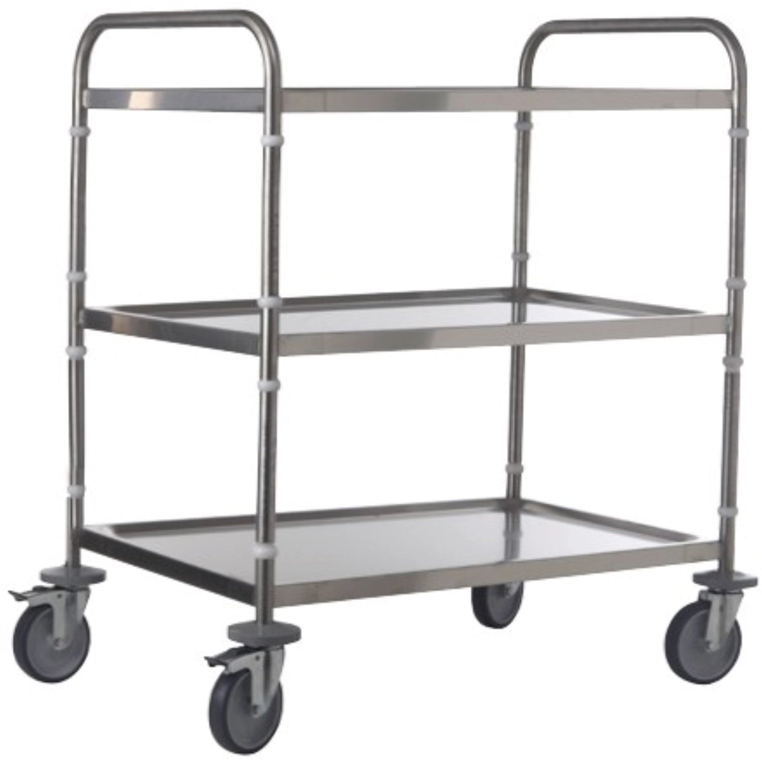 Universalwagen Edelstahl 60x40cm 3 Tablare H93.5cm in Silber präsentiert im Onlineshop von KAQTU Design AG. Servierwagen ist von Gastronorm