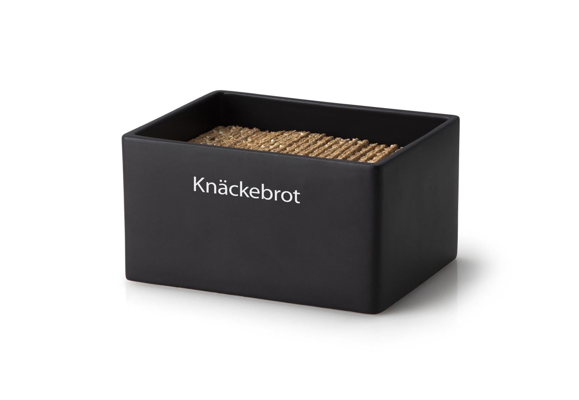 Elegante schwarze Keramik Vorratsdose von Continenta, ideal für die stilvolle Aufbewahrung in Ihrer Küche. Maße: 17.5x13.5x11 cm.