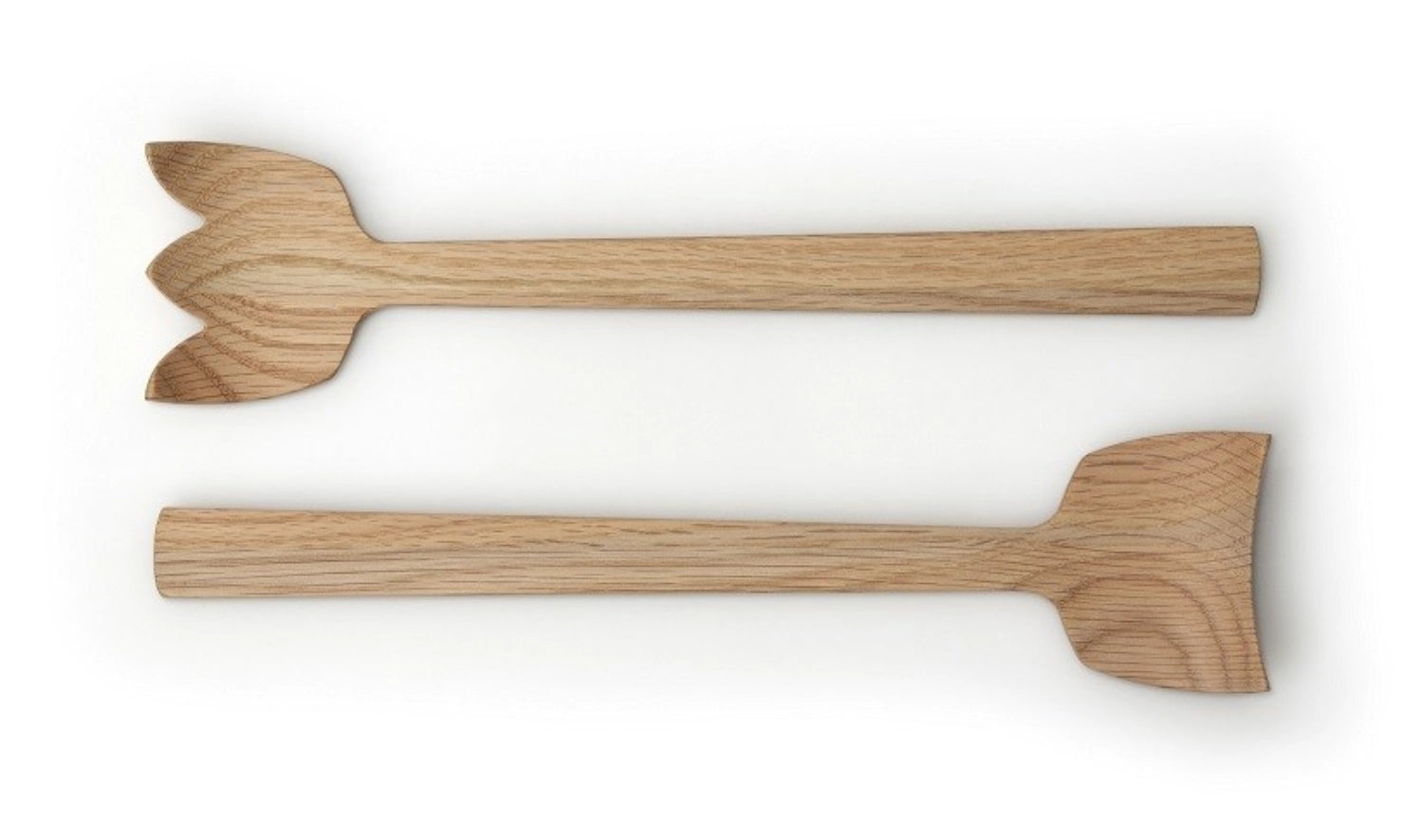 Couverts à salade en chêne Tulipe, 30,5 cm