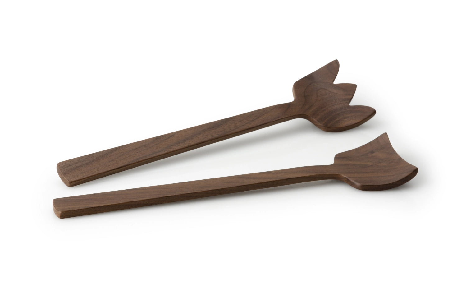 Couverts à salade en noyer Tulipe, 30,5 cm