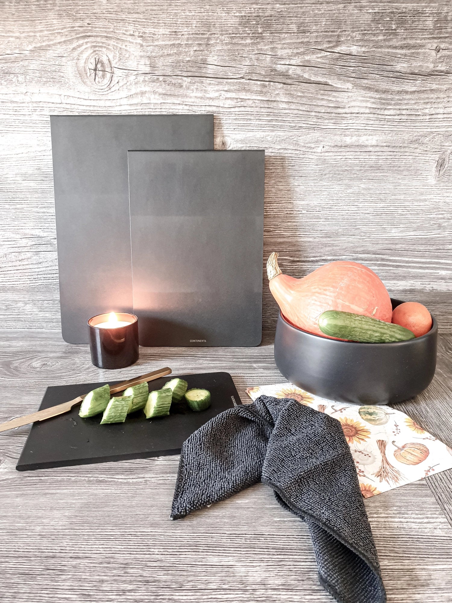 Duracore cutting board, black, 29.5x20x0.7cm