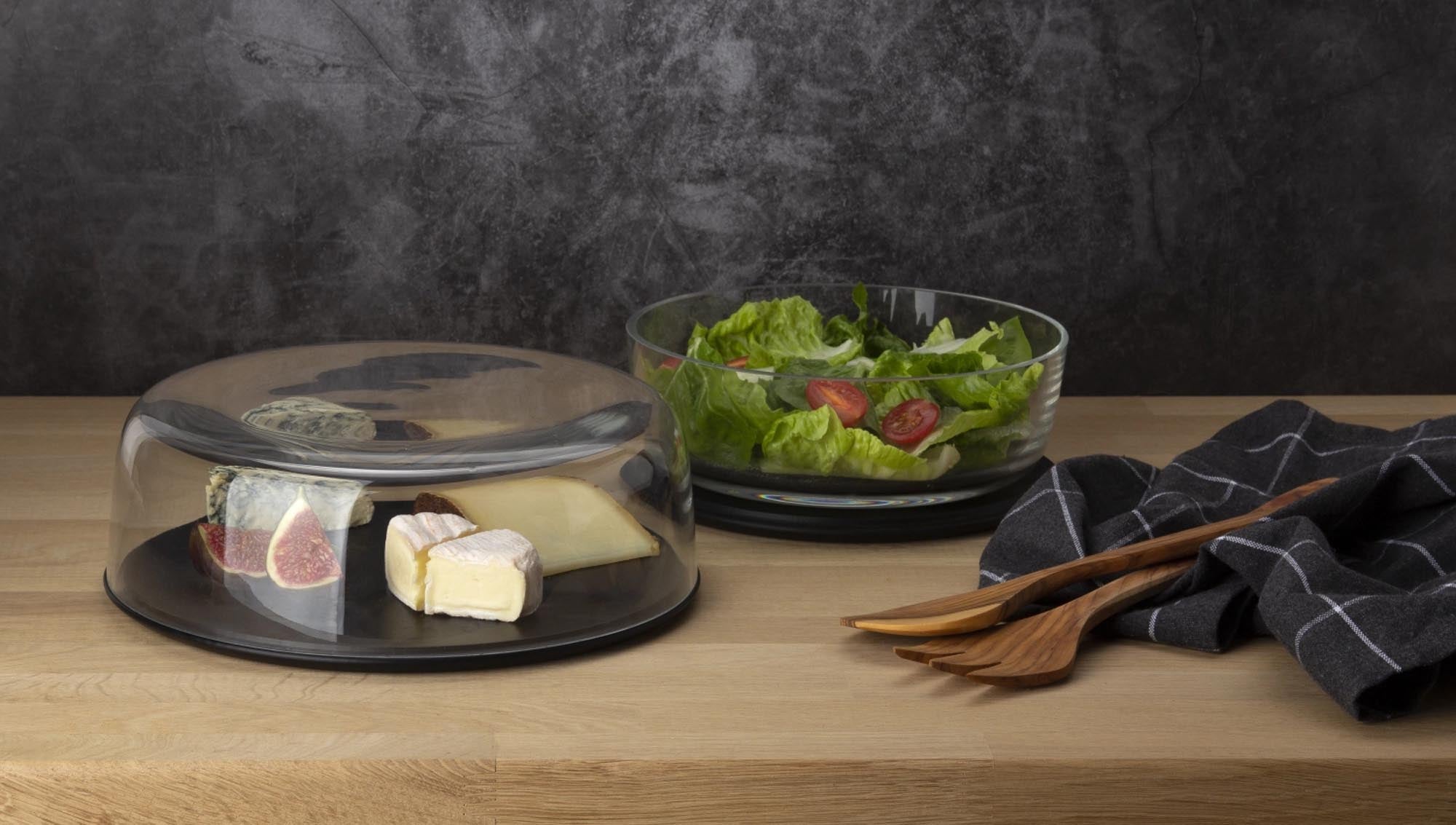 Praktische Duracore Käseglocke und Deckelschüssel (Ø 22 cm) von Continenta – ideal für die stilvolle Aufbewahrung von Käse und mehr.