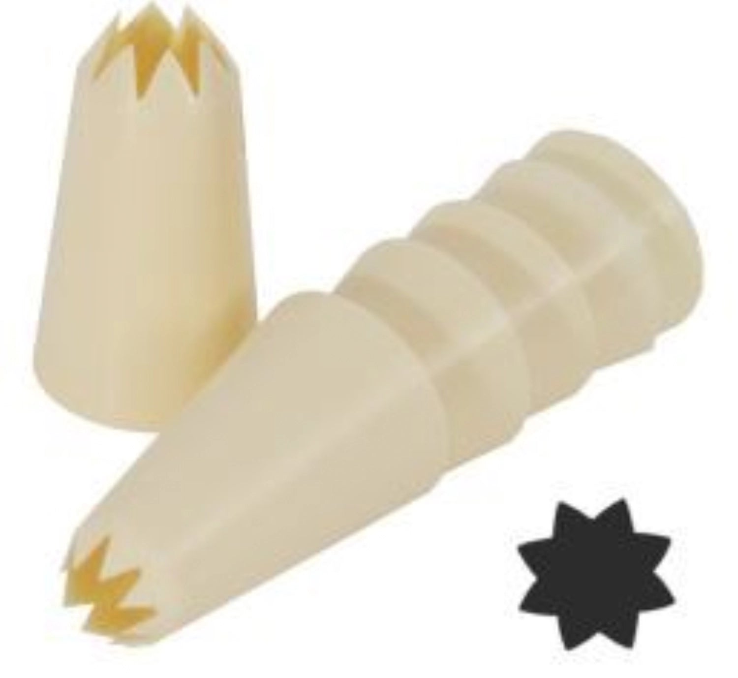 Garniertüllen Stern 6tlg. Polypropylen in Beige präsentiert im Onlineshop von KAQTU Design AG. Backutensilien ist von Contacto