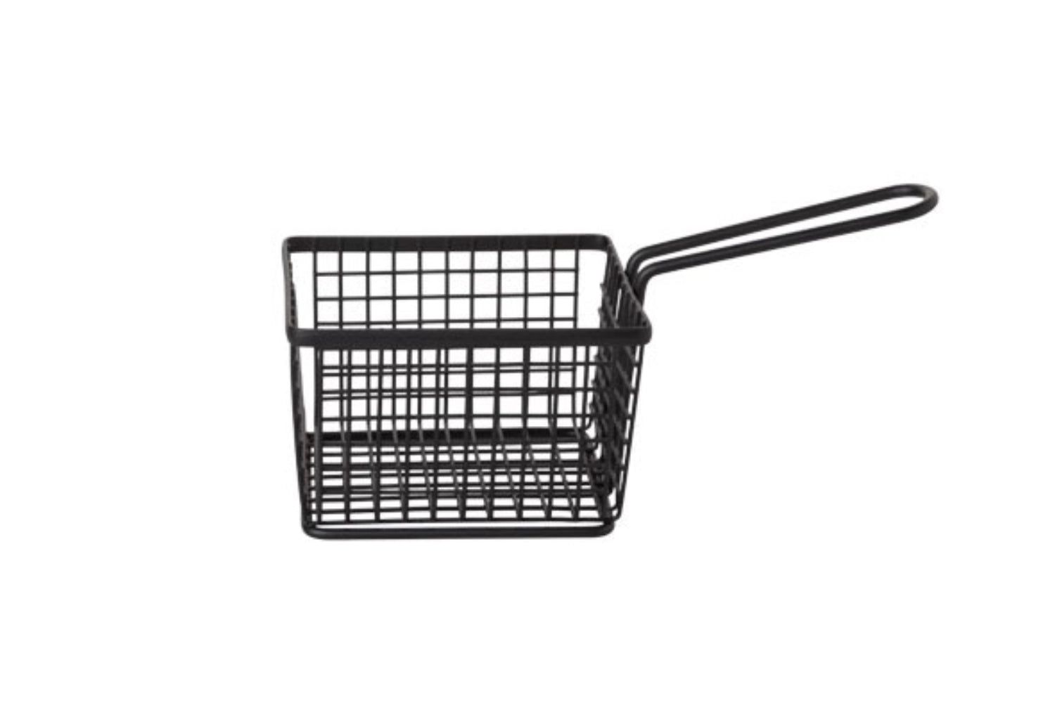 Frying basket black, square, 12x10x8.5 cm