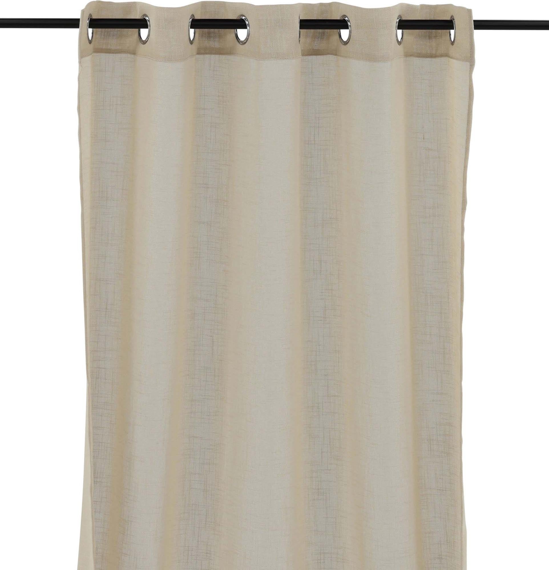 Kaya Vorhang 2er Pack: Hochwertiger, pflegeleichter Polyester in Beige. Ideal für stilvolle Fensterdekoration und gemütliches Ambiente.