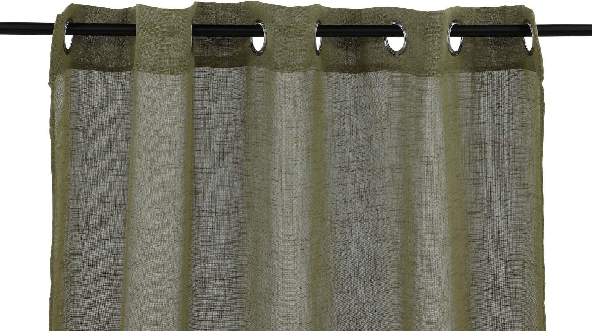 Kaya Vorhang 2er Set in Beige: Hochwertiger Polyester, 140x240 cm, elegante Ösen für müheloses Aufhängen, perfekt für stilvolle Wohnräume.