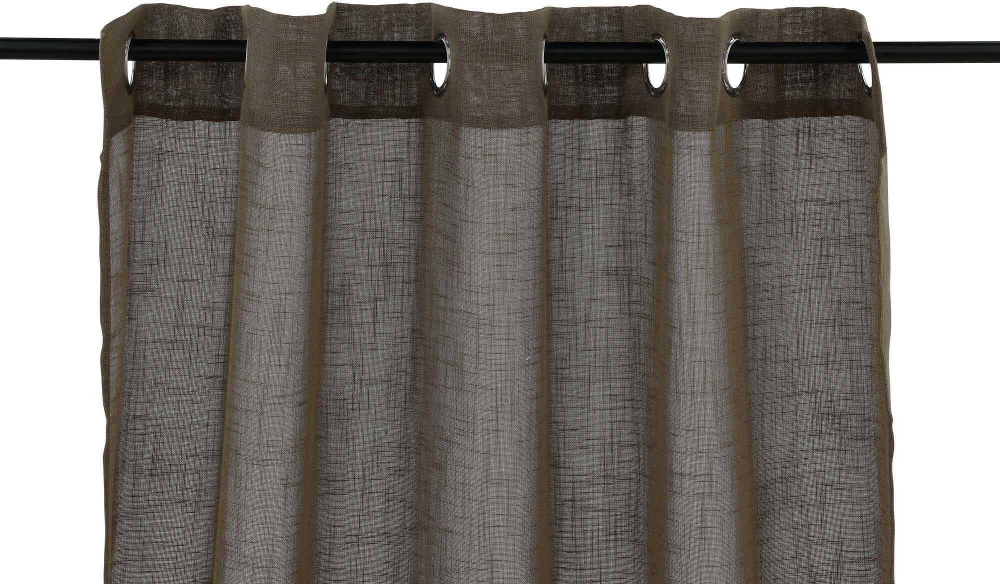 Kaya Vorhang 2er Pack: Elegante, langlebige Vorhänge in Beige, ideal für gemütliche Wohnräume und einfache Handhabung mit Ösen.