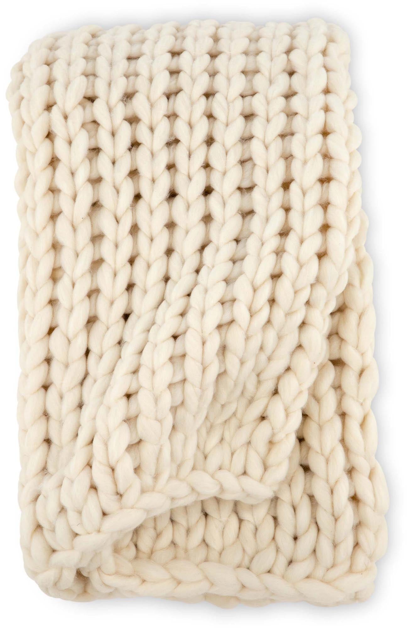 Kate Throw von Venture Home: Weiche, beige Wolldecke (130x170 cm) aus Polyester für gemütliche, stilvolle Momente.