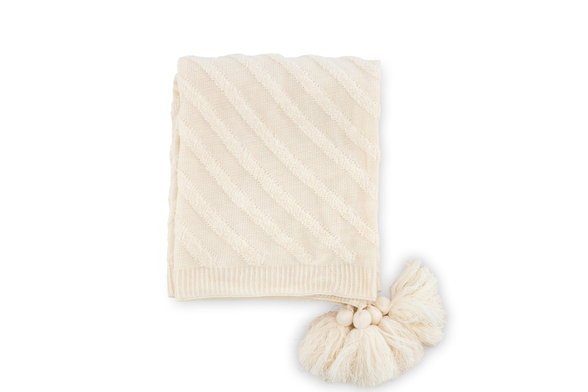Katlyn Throw in Cremefarben präsentiert im Onlineshop von KAQTU Design AG. Wolldecke ist von Venture Home