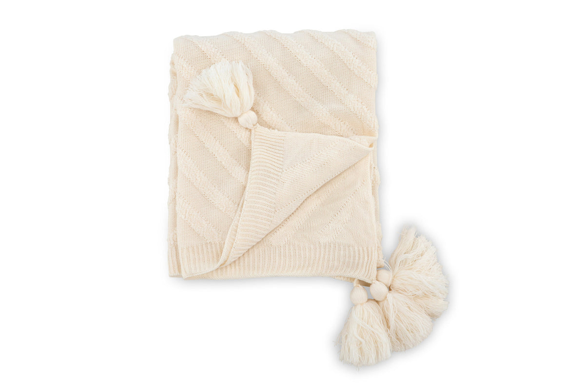 Katlyn Throw in Cremefarben präsentiert im Onlineshop von KAQTU Design AG. Wolldecke ist von Venture Home