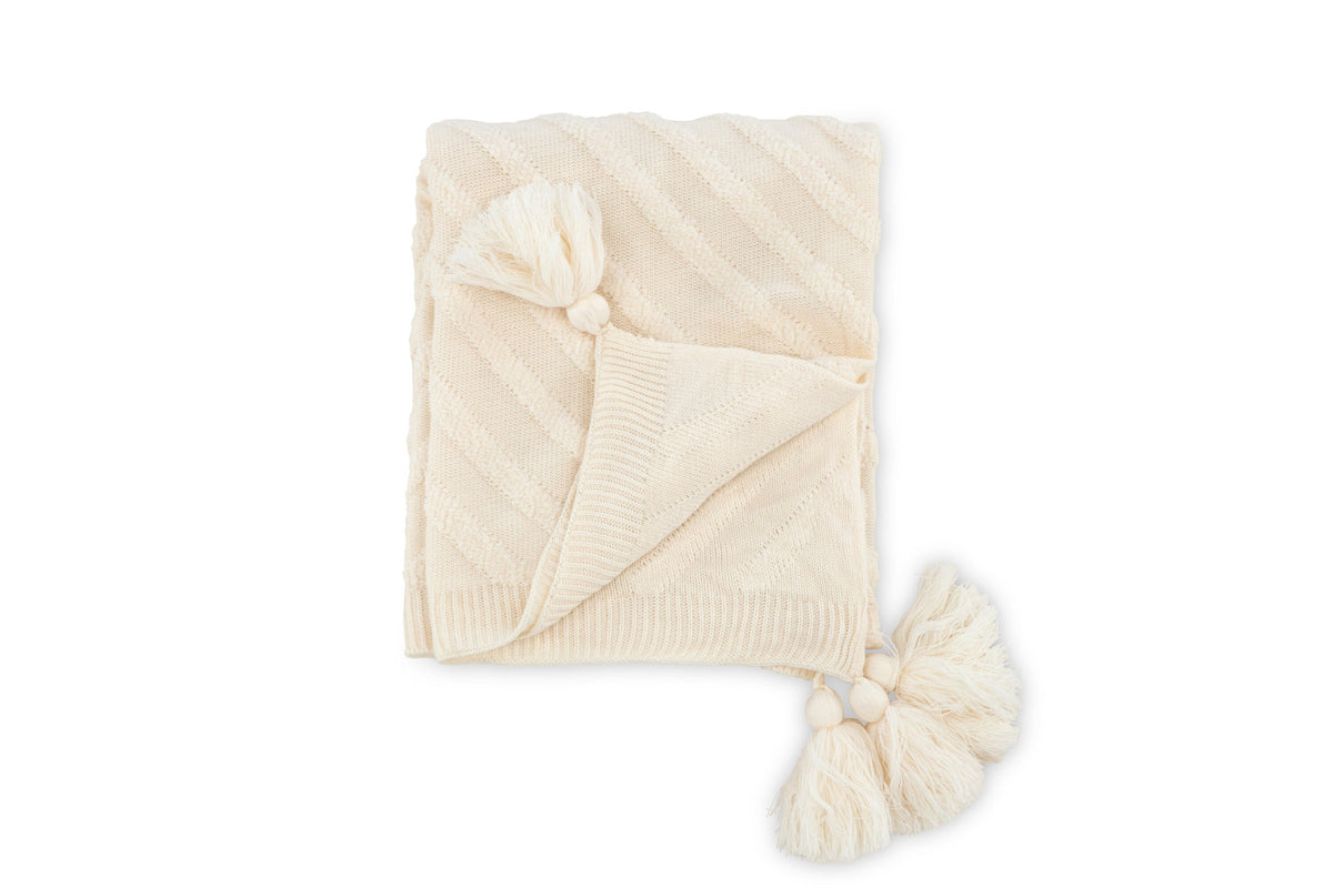 Katlyn Throw in Cremefarben präsentiert im Onlineshop von KAQTU Design AG. Wolldecke ist von Venture Home