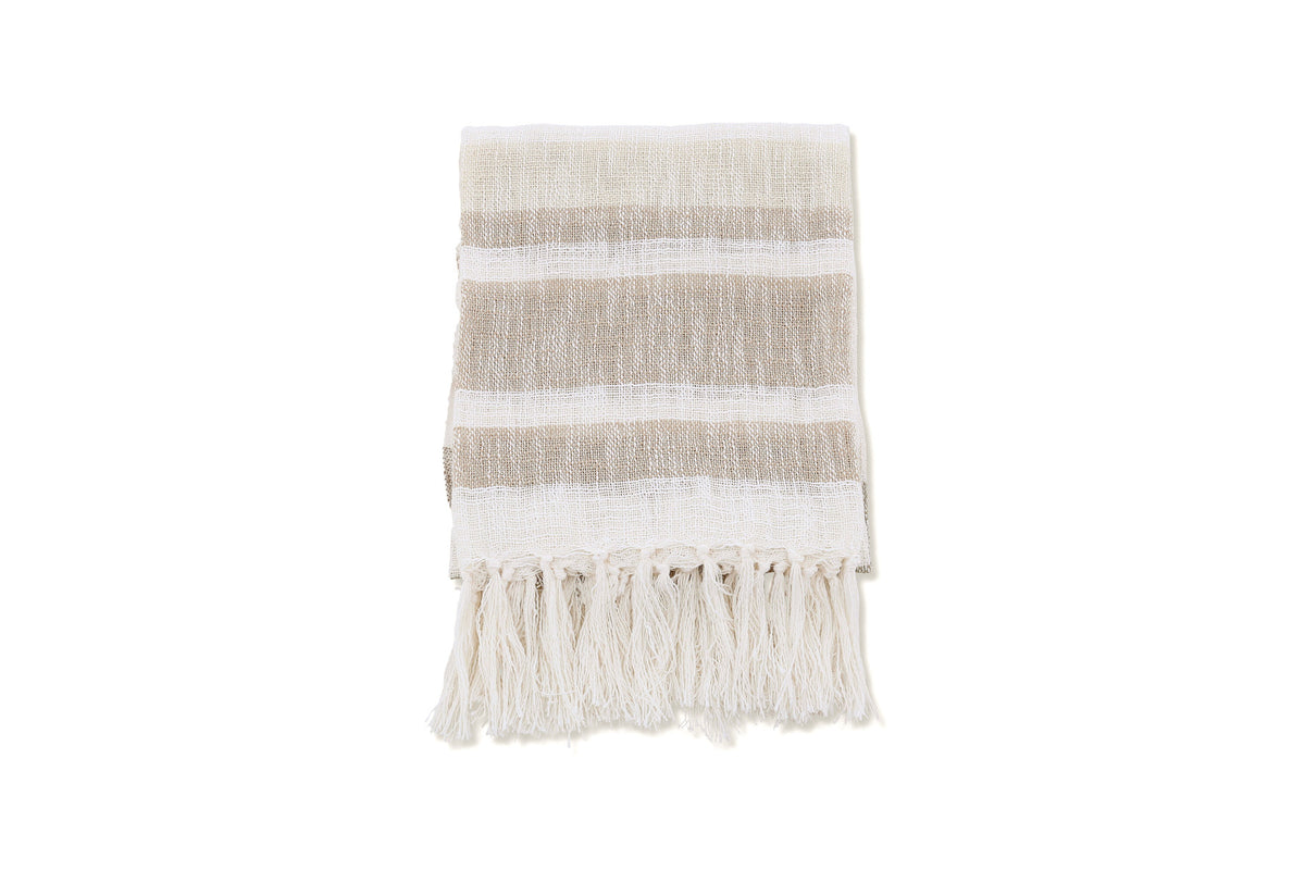 Sandy Throw in Offwhite/Beige/Braun präsentiert im Onlineshop von KAQTU Design AG. Wolldecke ist von Venture Home