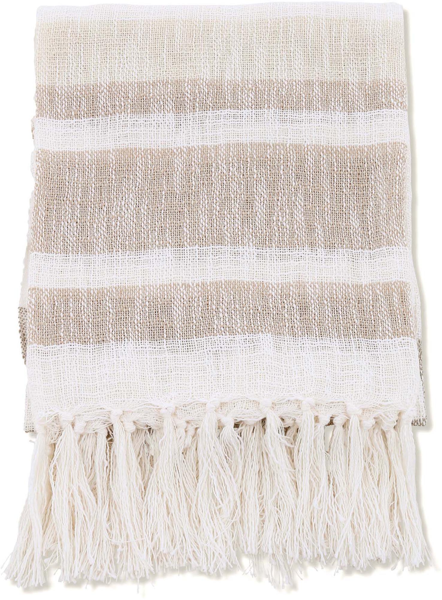 Entdecken Sie die Sandy Throw von Venture Home – eine stilvolle Wolldecke aus hochwertigem SLUB-Polyester für Komfort und Gemütlichkeit in jedem Raum.