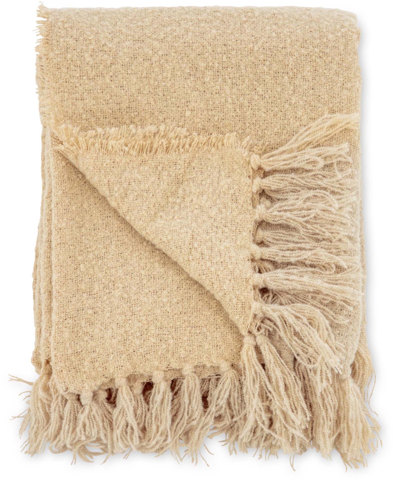 Stanly Throw in Sand präsentiert im Onlineshop von KAQTU Design AG. Wolldecke ist von Venture Home