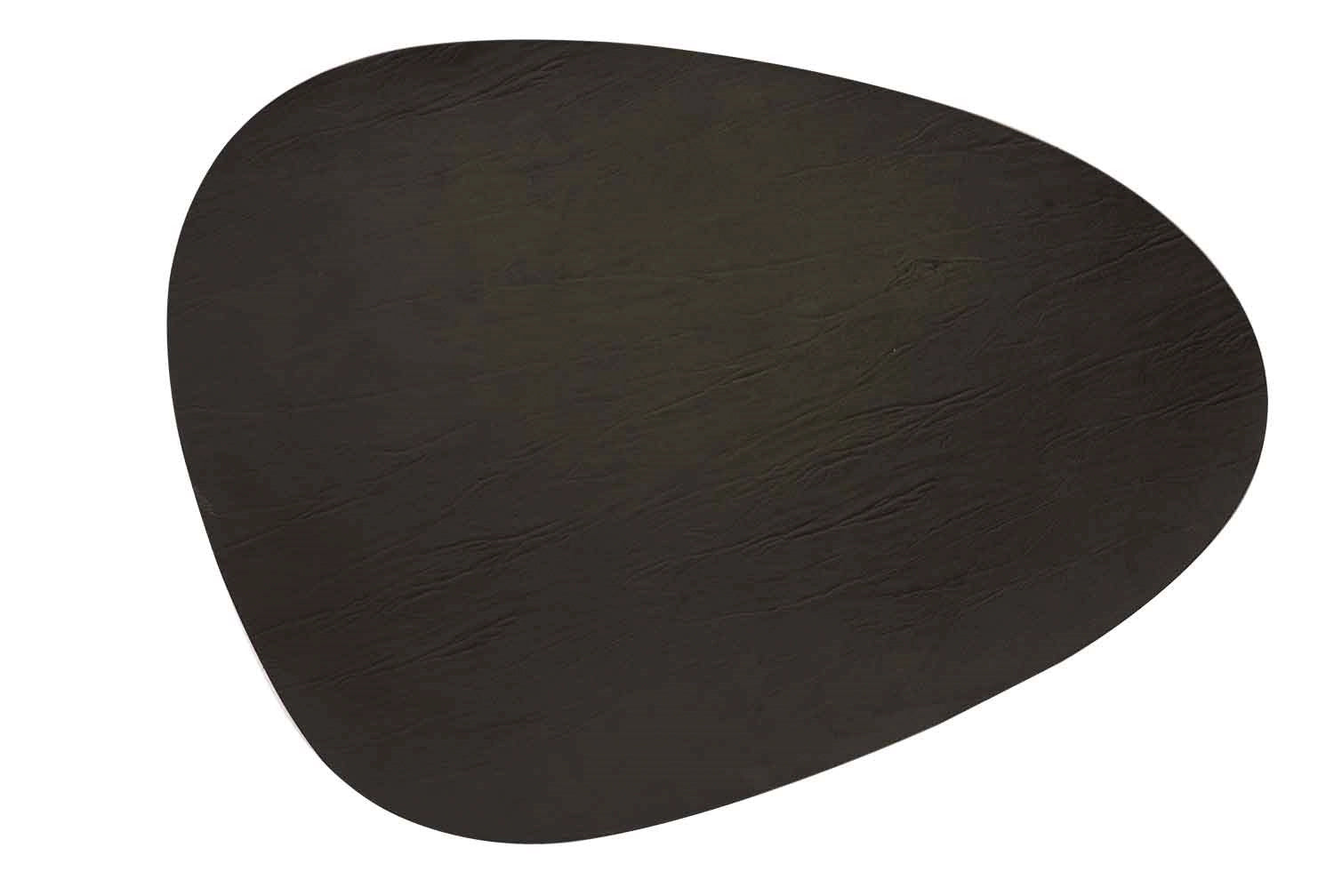 Tischset schwarz, Leder, 30.5x39 cm, oval