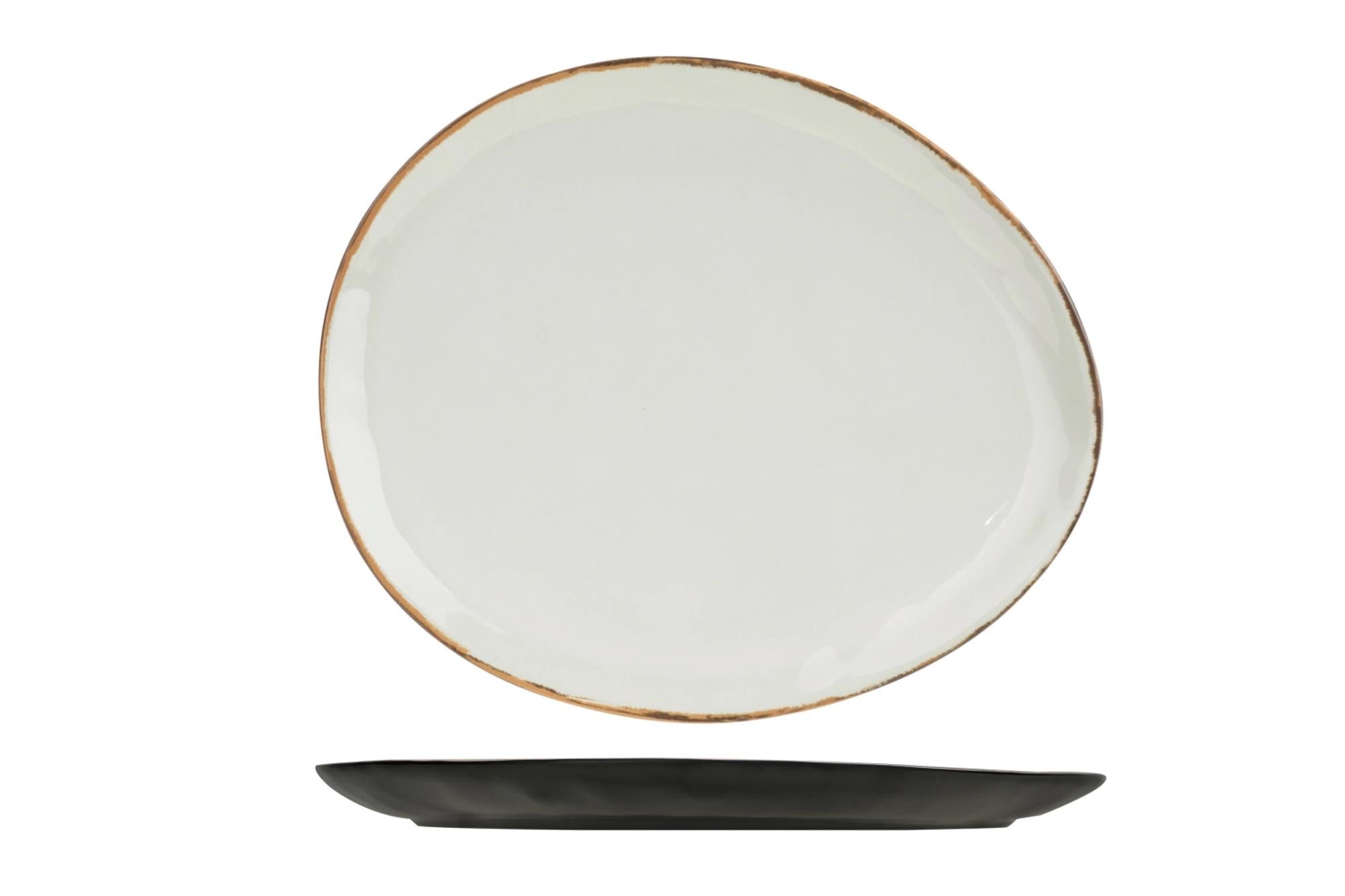 Ovaler Plato Teller von Cosy & Trendy, 32x27,7 cm, robustes Melamin, bruchfest, spülmaschinenfest, BPA-frei, vielseitig einsetzbar.