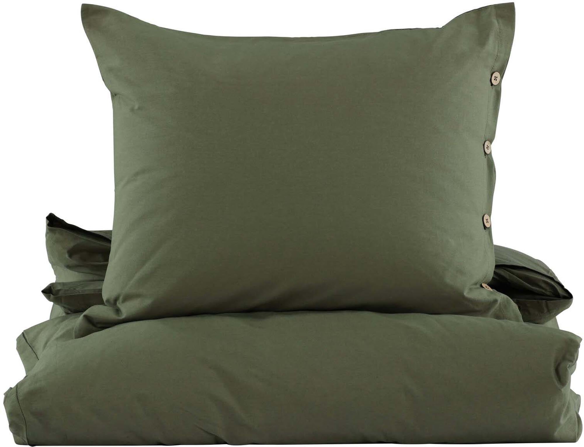 Entdecken Sie das Joar Bettwäsche Set von Venture Home: Elegante Sandfarbe, atmungsaktive Baumwolle, pflegeleicht und perfekt für stilvolle Schlafzimmer.