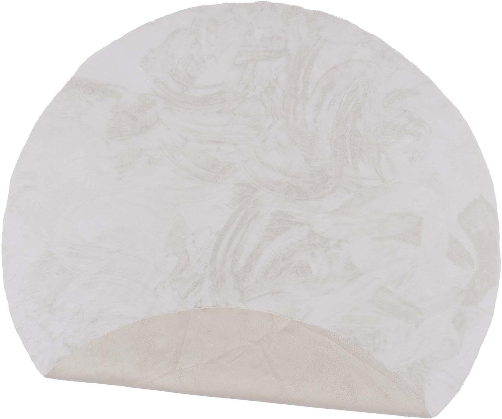 Runder Nina Teppich: Zeitlose Eleganz in strahlendem Weiss.