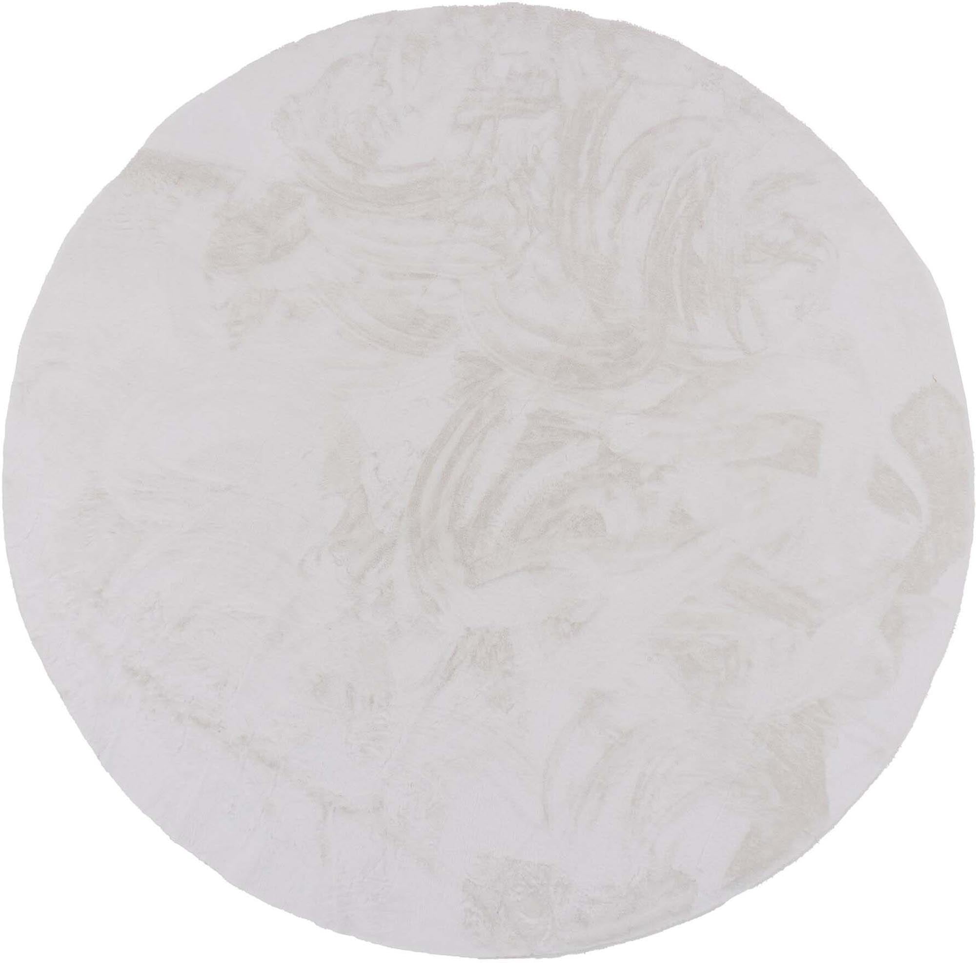 Nina Teppich rund: Modernes Design in elegantem Weiss von Venture Home.