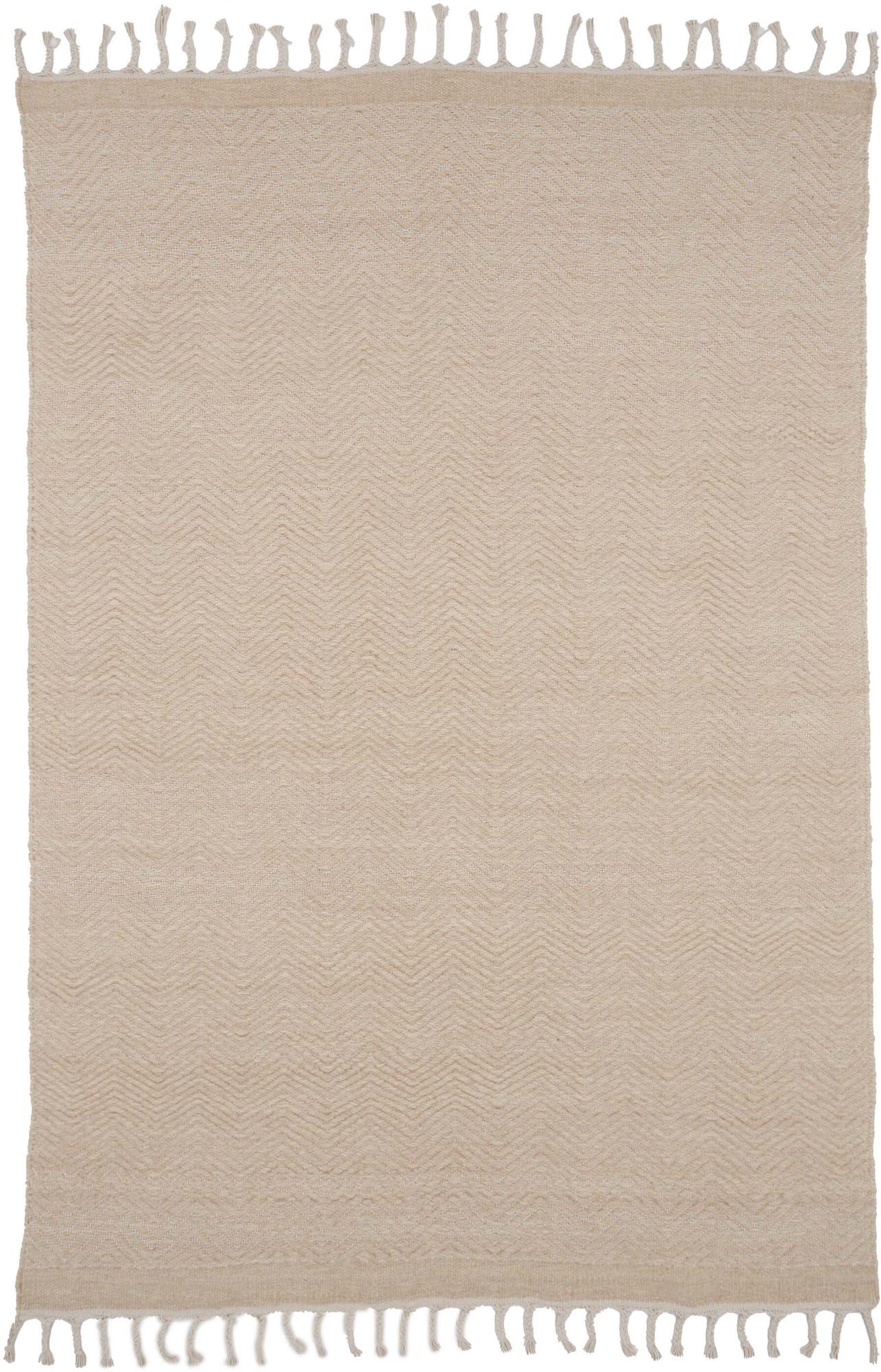 Loke Teppich von Venture Home: Stilvoll, robust, aus Woll-Baumwoll-Mischung, erdige Töne, 230x160 cm, ideal für Wohnzimmer.