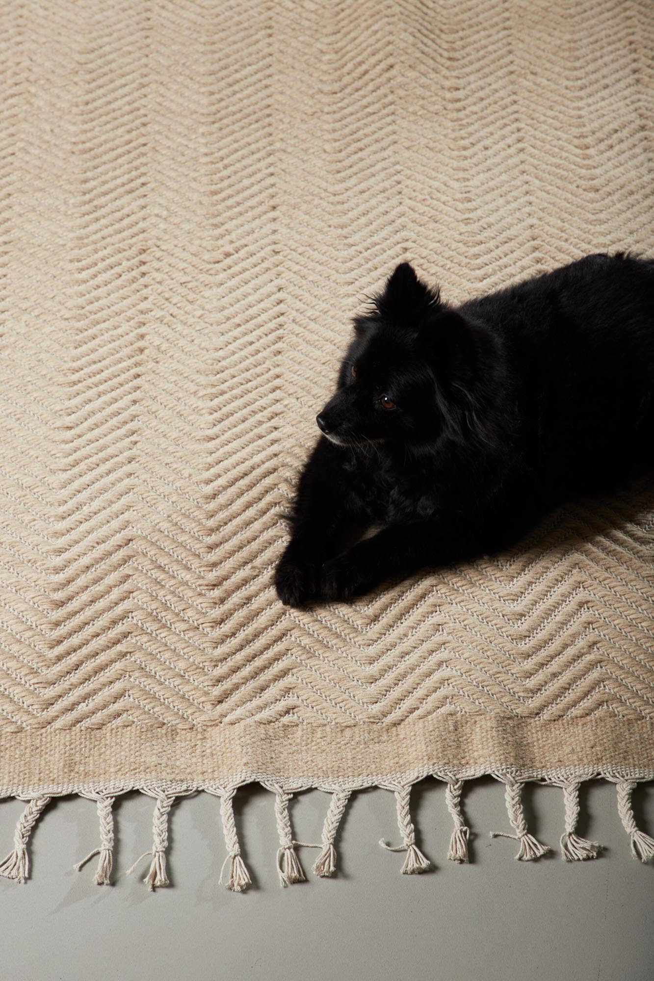 Der Loke Teppich von Venture Home vereint Stil und Funktionalität. Hergestellt aus hochwertiger Woll-Baumwoll-Mischung, bietet er Komfort und Langlebigkeit.