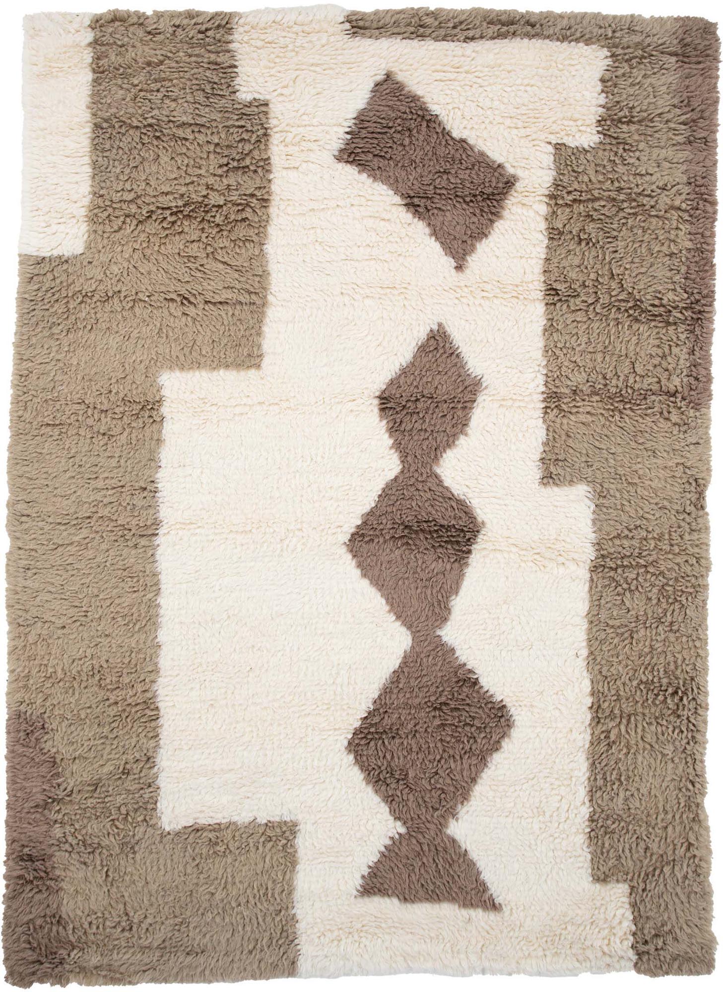 Eleganter Nestor Wollteppich von Venture Home: Weich, langlebig, stilvoll in Weiss, Beige, Braun. Perfekt für jeden Raum.