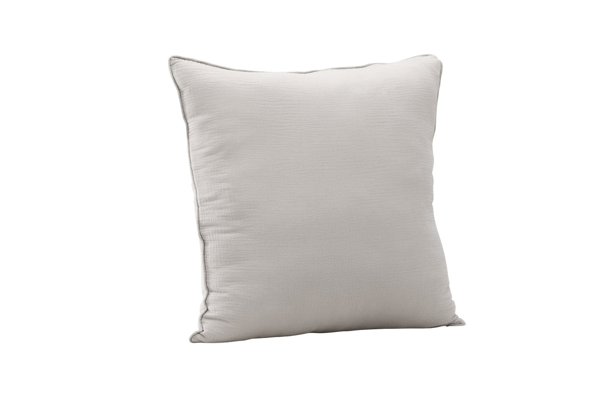 Beiger Tyra Kissenbezug aus 100 % Baumwolle, quadratische Form, 60 x 60 cm, mit verstecktem Reissverschluss an der Unterseite, Venture Home.