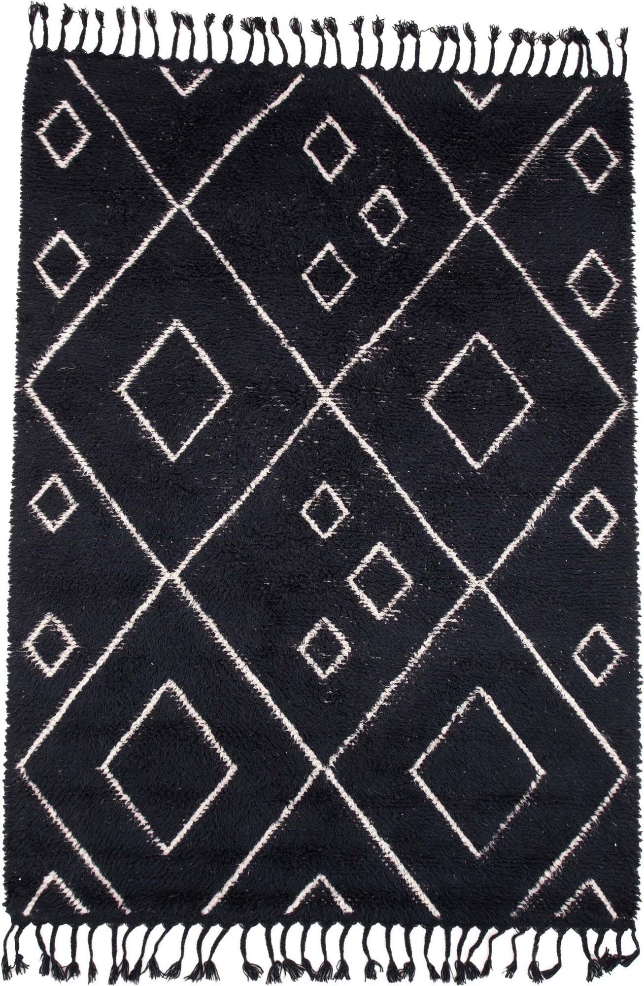 Luxuriöser David Teppich in aschgrau-weiss, 230x160 cm, aus hochwertiger Wolle. Modernes Design, weich, langlebig, pflegeleicht.